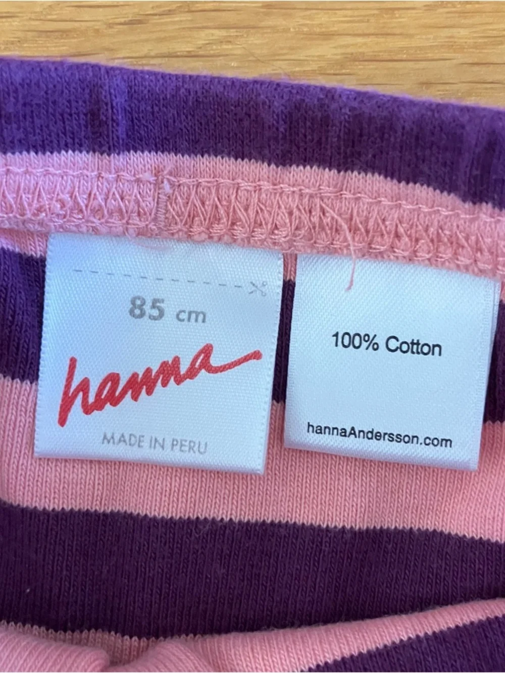 Hanna Andersson Pink Purple Stripe Cotton Diaper Cover Shorts 85 2T